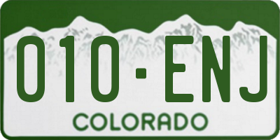 CO license plate 010ENJ