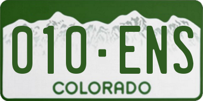 CO license plate 010ENS