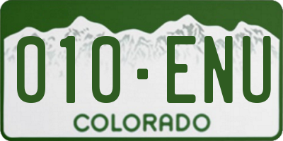 CO license plate 010ENU
