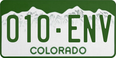 CO license plate 010ENV
