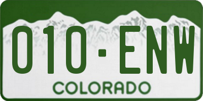 CO license plate 010ENW