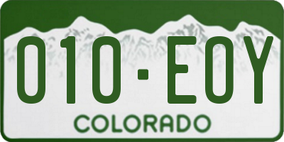 CO license plate 010EOY
