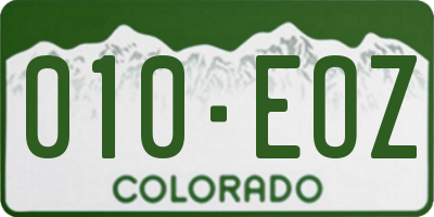CO license plate 010EOZ