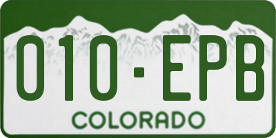 CO license plate 010EPB