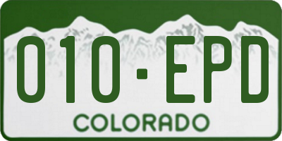 CO license plate 010EPD