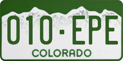 CO license plate 010EPE