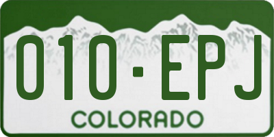 CO license plate 010EPJ