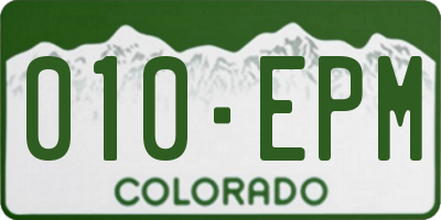 CO license plate 010EPM