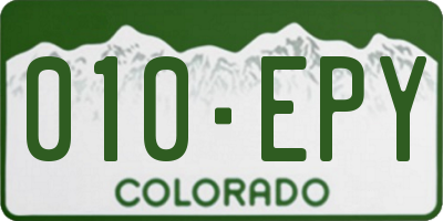 CO license plate 010EPY