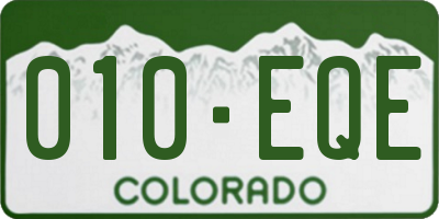 CO license plate 010EQE