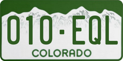 CO license plate 010EQL