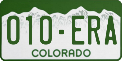 CO license plate 010ERA