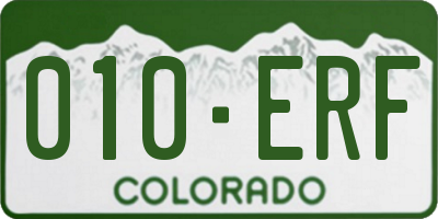 CO license plate 010ERF