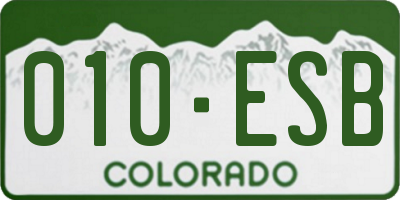 CO license plate 010ESB