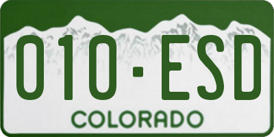 CO license plate 010ESD