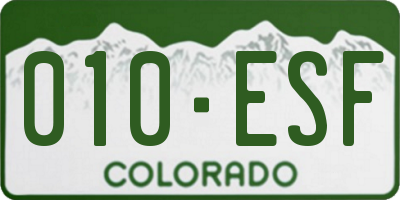 CO license plate 010ESF