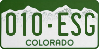 CO license plate 010ESG