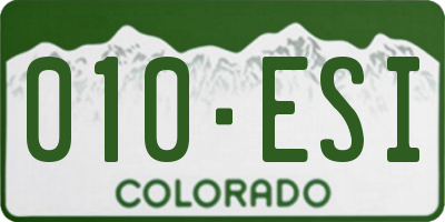 CO license plate 010ESI