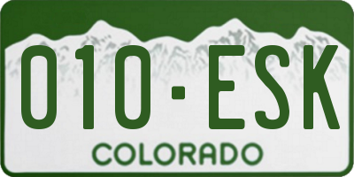 CO license plate 010ESK