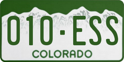 CO license plate 010ESS