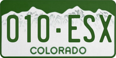 CO license plate 010ESX