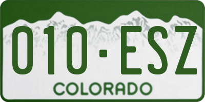 CO license plate 010ESZ