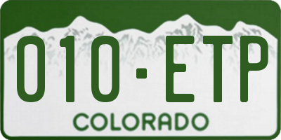 CO license plate 010ETP