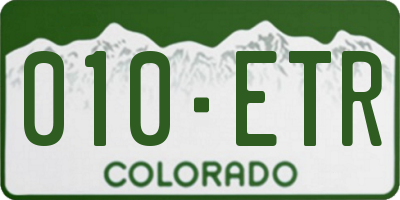 CO license plate 010ETR