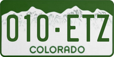 CO license plate 010ETZ