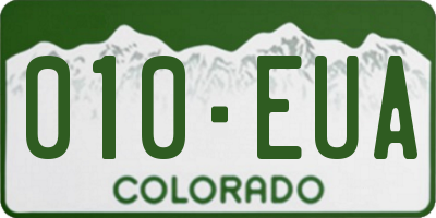 CO license plate 010EUA