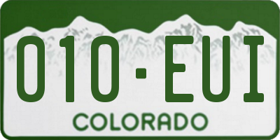 CO license plate 010EUI