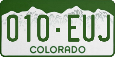 CO license plate 010EUJ