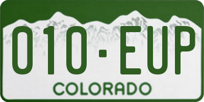 CO license plate 010EUP