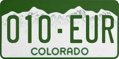 CO license plate 010EUR