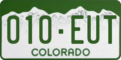 CO license plate 010EUT