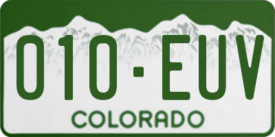 CO license plate 010EUV