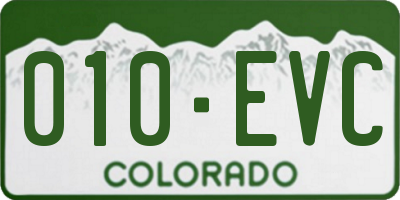 CO license plate 010EVC