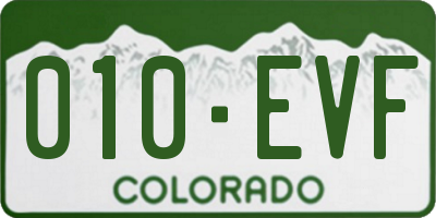 CO license plate 010EVF