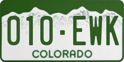 CO license plate 010EWK