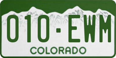 CO license plate 010EWM