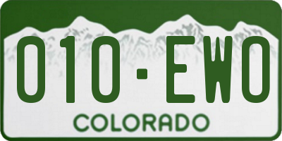 CO license plate 010EWO