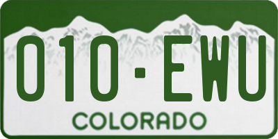 CO license plate 010EWU