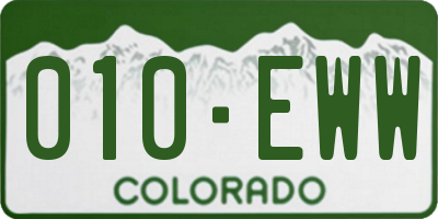 CO license plate 010EWW