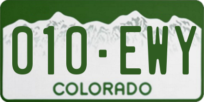 CO license plate 010EWY