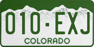 CO license plate 010EXJ
