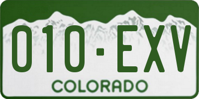 CO license plate 010EXV