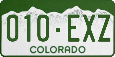 CO license plate 010EXZ