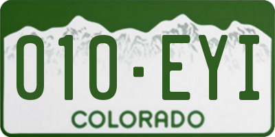 CO license plate 010EYI