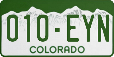 CO license plate 010EYN
