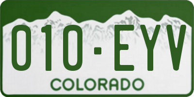 CO license plate 010EYV
